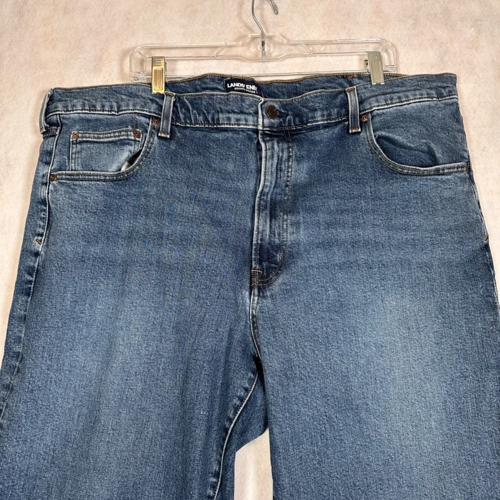 Lands' End Jeans Mens 46T Square Rigger Blue Excellent Straight Leg Denim